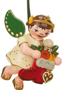 Hubrig Volkskunst Neuheiten*Christbaumschmuck Weihnachtsengel mit Nikolausstiefel von