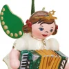 Hubrig Volkskunst Christbaumschmuck*Christbaumschmuck Weihnachtsengel mit Akkordeon, 6 cm von