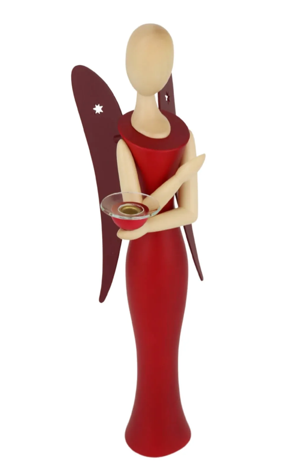 Holzkunst Gahlenz Engel & Bergmann*Engel - Sternkopf Red Ruby, stehend, 25 cm von