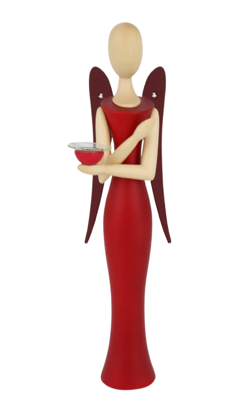 Holzkunst Gahlenz Engel & Bergmann*Engel - Sternkopf Red Ruby, stehend, 25 cm von