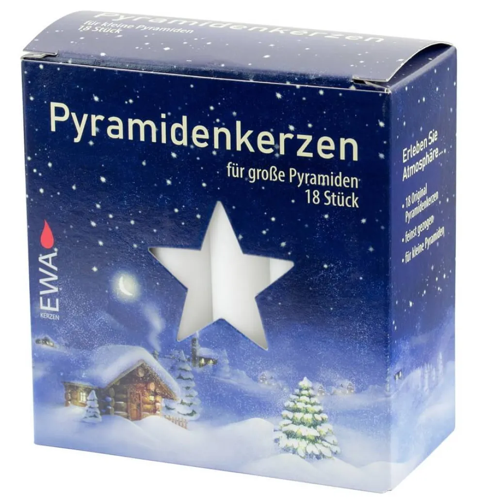Ebersbacher Kerzenfabrik GmbH Neuheiten | Pyramidenkerzen*EWA Pyramidenkerzen, Ø 17,2 mm mit 18 Stück in
