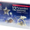 Ebersbacher Kerzenfabrik GmbH Teelichter*EWA Pyramidenteelichter in Metallhülle, Premium, 12 Stück