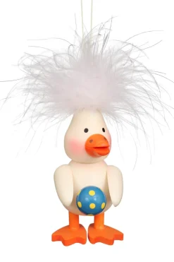 Christian Ulbricht Frühlingsdeko*Federentlein zum Hängen mit Ball, 10 cm von
