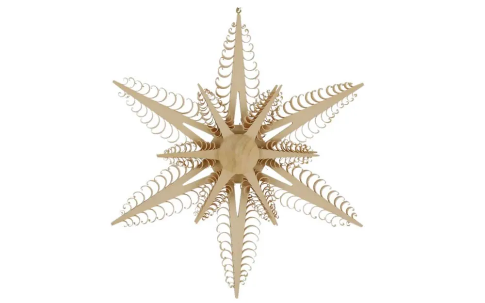 Martina Rudolph Fensterdeko Weihnachten*Fensterschmuck Holzstern Durchmesser 24 cm von