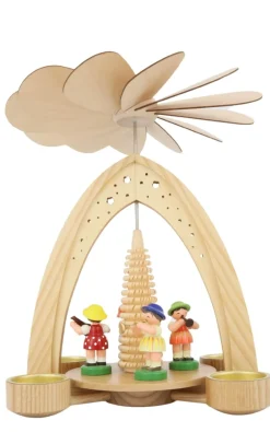 Figurenland Uhlig GmbH Osterpyramide & Osterkerzenhalter*Frühlingspyramide mit 4 Blumenmädchen, 27 cm von