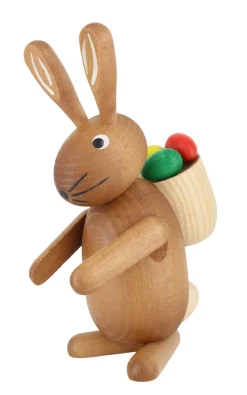 Jan Stephani Neuheiten | Osterhasen*Hase mit Eierkorb, braun, 18 cm von