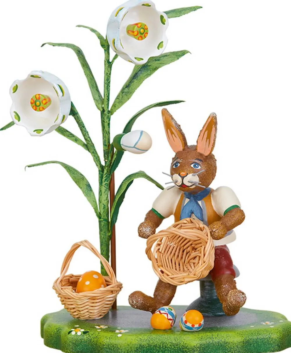 Hubrig Volkskunst Osterhasen*Hase mit Osterkörbchen von