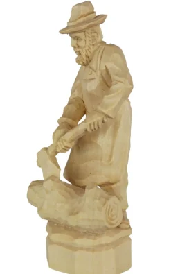 Schnitzkunst aus dem Erzgebirge Holzschnitzereien*Holzfäller, geschnitzt, 16 cm, von