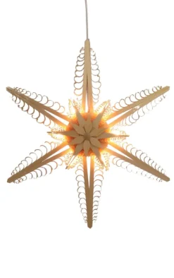 Martina Rudolph Fensterdeko Weihnachten*Holzstern, Durchmesser 32 cm, elektrisch beleuchtet von