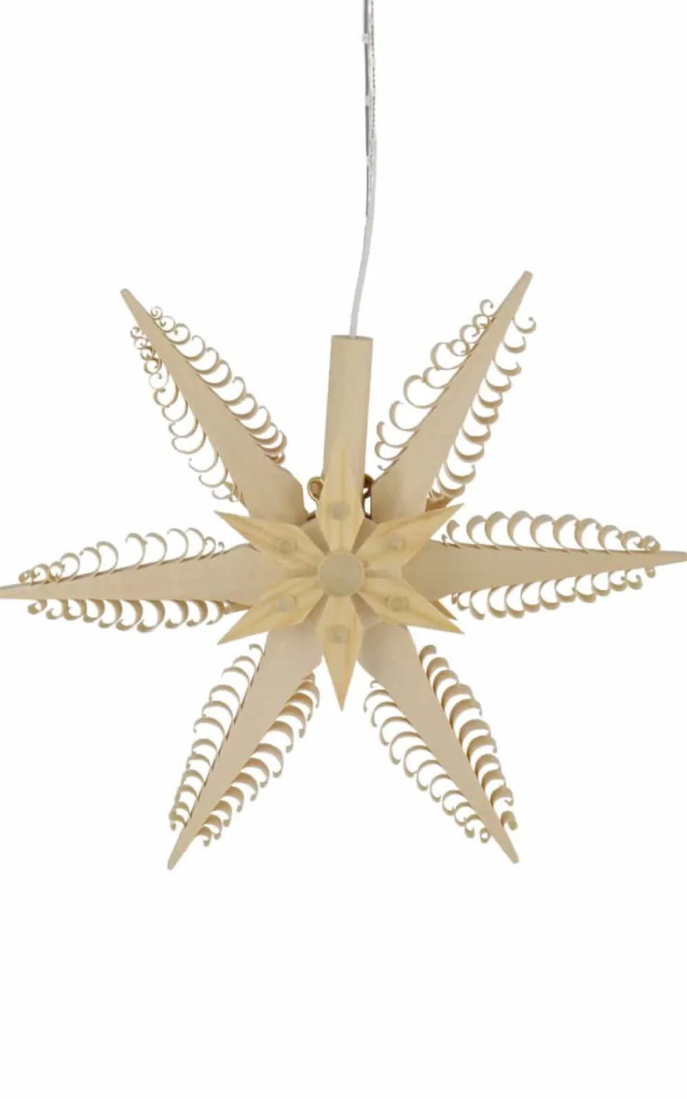 Martina Rudolph Weihnachtsstern Beleuchtet*Holzstern, elektrisch beleuchtet, Durchmesser 19 cm von