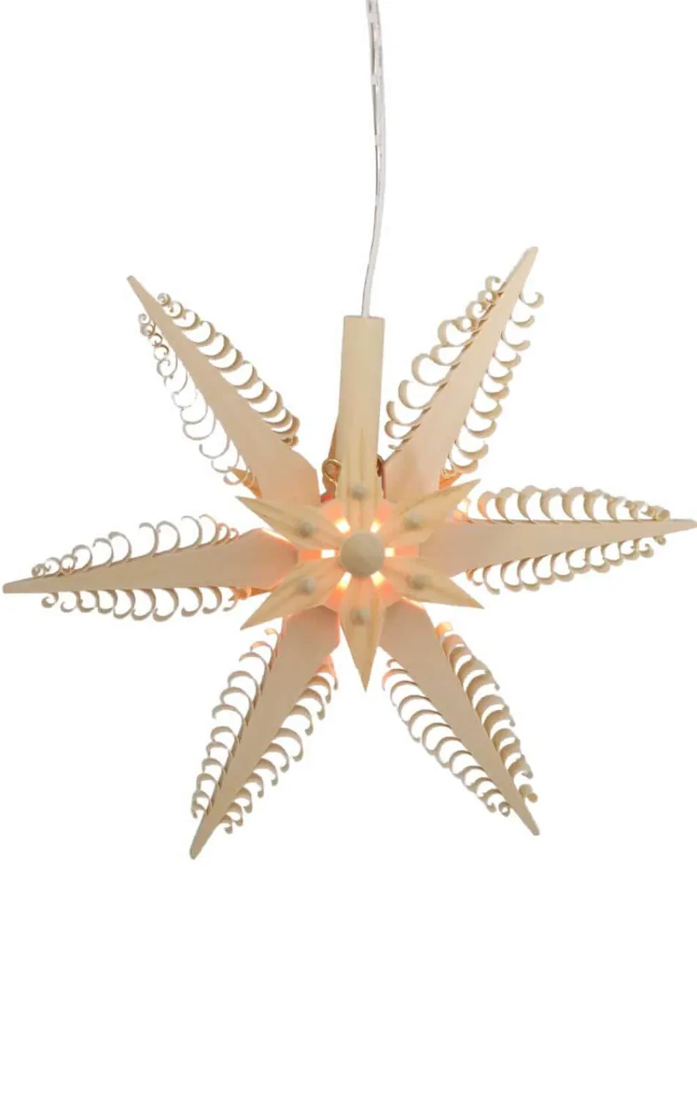 Martina Rudolph Weihnachtsstern Beleuchtet*Holzstern, elektrisch beleuchtet, Durchmesser 19 cm von