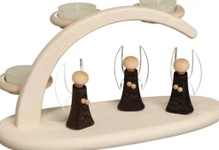 Seiffener Volkskunst eG Kerzenhalter Weihnachten*Kerzenhalter für Teelichte mit Engel von