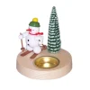 Zenker Kerzenhalter Weihnachten*Kerzenhalter für Teelichte mit Schneemann auf Ski, farbig, 10 cm von Ralf