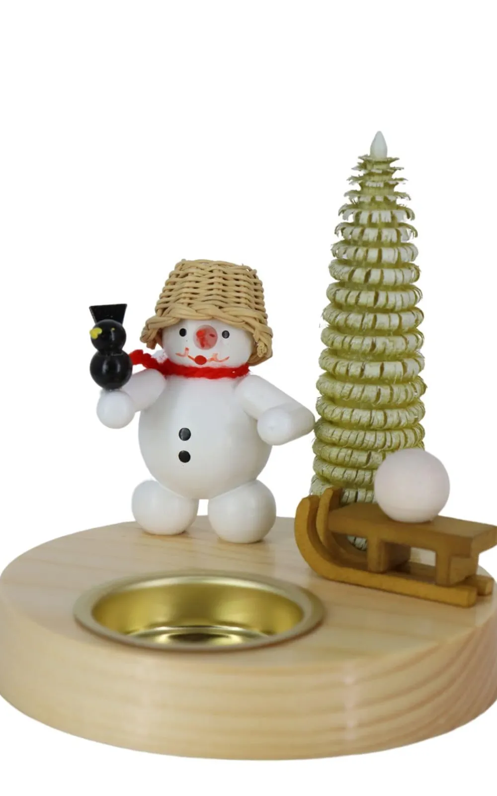 Zenker Kerzenhalter Weihnachten*Kerzenhalter für Teelichte Schneemann mit Schlitten, 10 cm von Ralf