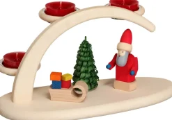 Seiffener Volkskunst eG Kerzenhalter Weihnachten*Kerzenhalter für Teelichte mit Weihnachtsmotiv von