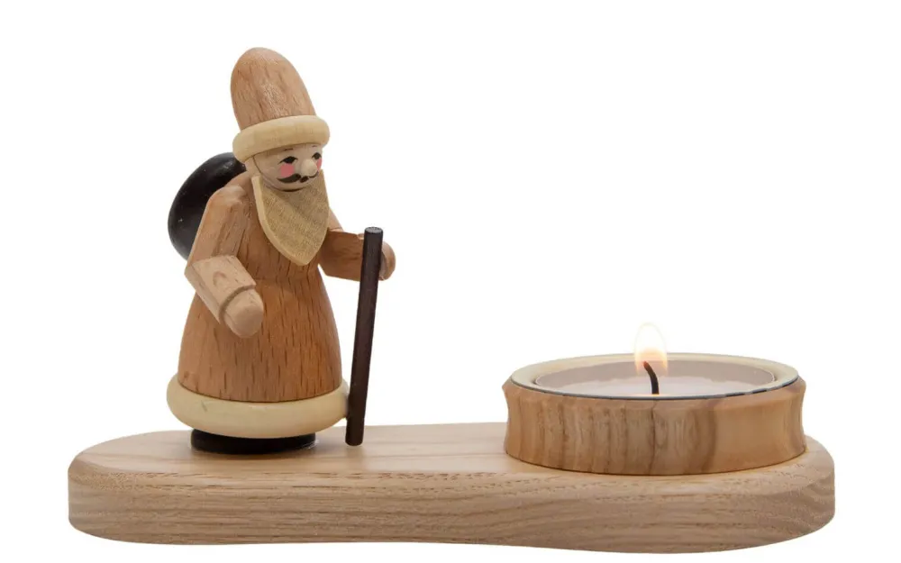 Spielwarenmacher Günther Kerzenhalter Weihnachten*Kerzenhalter für Teelichte Weihnachtsmann, , 8 cm von