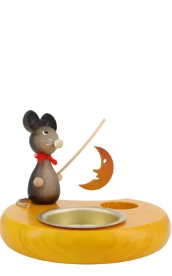 Zenker Osterpyramide & Osterkerzenhalter*Kerzenhalter für Teelichte mit Maus und Mond, , 6 cm von Ralf