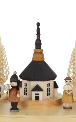 Knuth Neuber Kerzenhalter Weihnachten*Kerzenhalter für Teelichte mit Seiffener Dorf, von