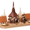 Thomas Preißler Kerzenhalter Weihnachten*Kerzenhalter großes Seiffener Dorf, 13 cm von