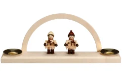 SEIFFENcom by Nestler GmbH Kerzenhalter Weihnachten | Schwibbogen*Kerzenhalter Minischwibbogen mit Striezelkindern von SEIFFEN.COM