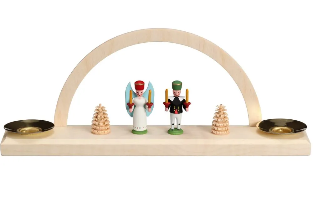 SEIFFENcom by Nestler GmbH Kerzenhalter Weihnachten | Schwibbogen*Kerzenhalter Minischwibbogen Engel und Bergmann von SEIFFEN.COM
