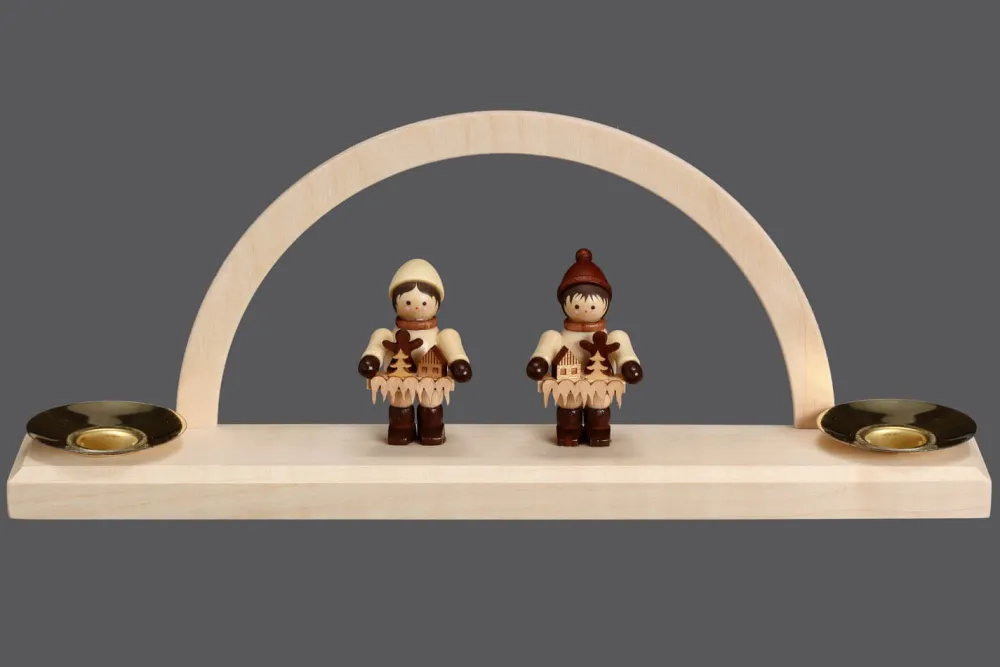 SEIFFENcom by Nestler GmbH Kerzenhalter Weihnachten | Schwibbogen*Kerzenhalter Minischwibbogen mit Striezelkindern von SEIFFEN.COM