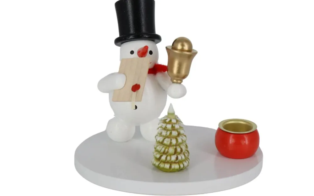 Zenker Kerzenhalter Weihnachten*Kerzenhalter mit Schneemann Ausrufer, , 8 cm von Ralf