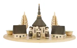 Albin Preißler Kerzenhalter Weihnachten*Kerzenhalter mit Seiffener Dorf und Kurrende, , 30 cm von