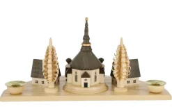 Albin Preißler Kerzenhalter Weihnachten*Kerzenhalter mit Seiffener Dorf und Kurrende, , 30 cm von