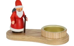 Spielwarenmacher Günther Neuheiten | Kerzenhalter Weihnachten*Kerzenhalter mit Weihnachtsmann, 8 cm, von