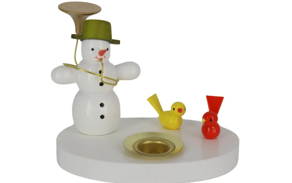 Zenker Kerzenhalter Weihnachten*Kerzenhalter Schneemann mit Vögeln, , 7 cm von Ralf