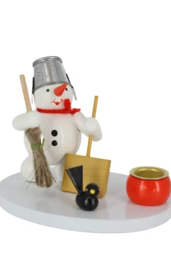 Zenker Kerzenhalter Weihnachten*Kerzenhalter Schneemann mit Besen, , 8 cm von Ralf