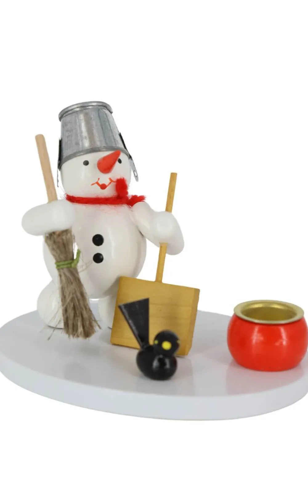 Zenker Kerzenhalter Weihnachten*Kerzenhalter Schneemann mit Besen, , 8 cm von Ralf