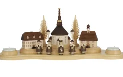 Müller Kleinkunst Kerzenhalter Weihnachten*Kerzenhalter Seiffener Dorf, 16 cm von