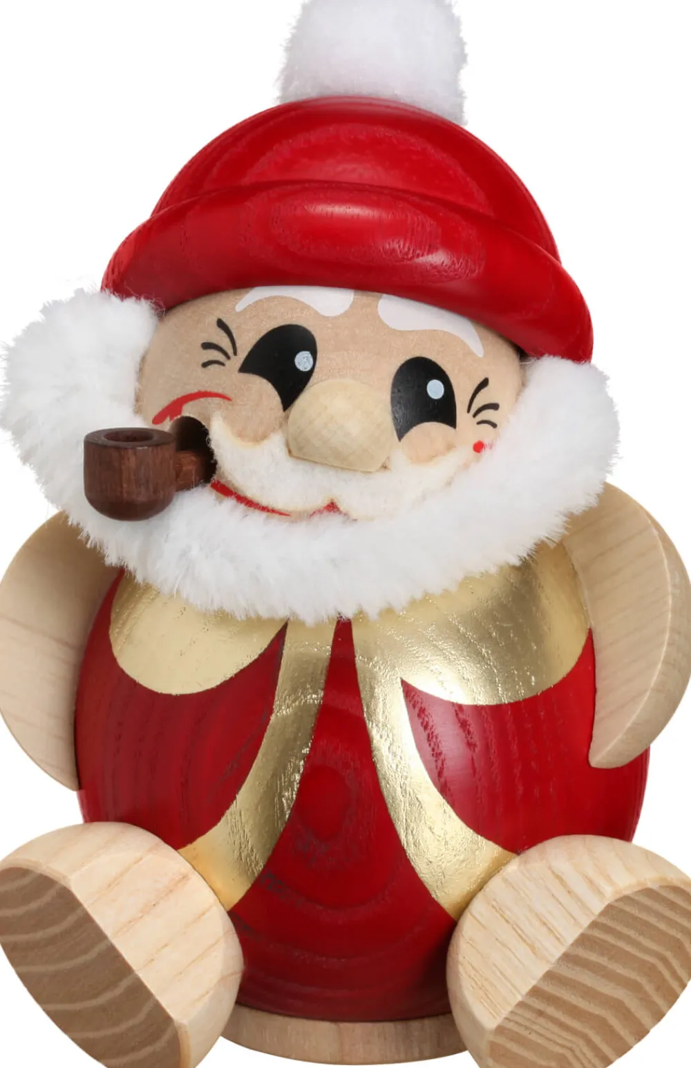 Seiffener Volkskunst eG Räuchermännchen*Kugelräuchermann Nikolaus rot-gold von