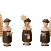 Albin Preißler Weihnachtsfiguren*Kurrendefiguren mit Hut, 3 Stück und 2 Ringelbäumchen, von