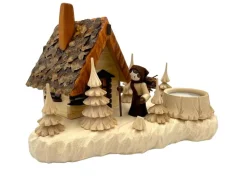 Holzdrechslerei Lahl Räuchermännchen*Landschaft mit Räucherhütte und Holzweibel von Romy Thiel von A. Lahl