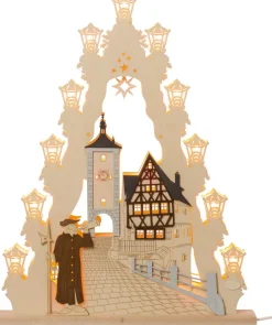 Weigla Holzkunst Schwibbogen*LED Lichterspitze Rothenburg ob der Tauber, 67 cm von Weigla