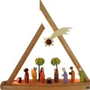 Müller Kleinkunst Einzelstücke | Schwibbogen*LED Schwibbogen - Lichterspitze Heilige Familie, farbig, 47 cm von