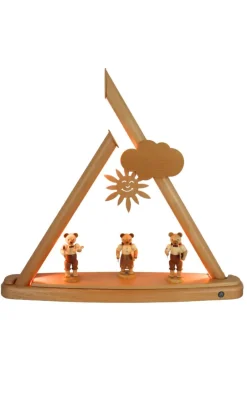 Müller Kleinkunst Schwibbogen*LED Schwibbogen - Lichterspitze, modern mit Bären - Schulkindern, 47 cm von