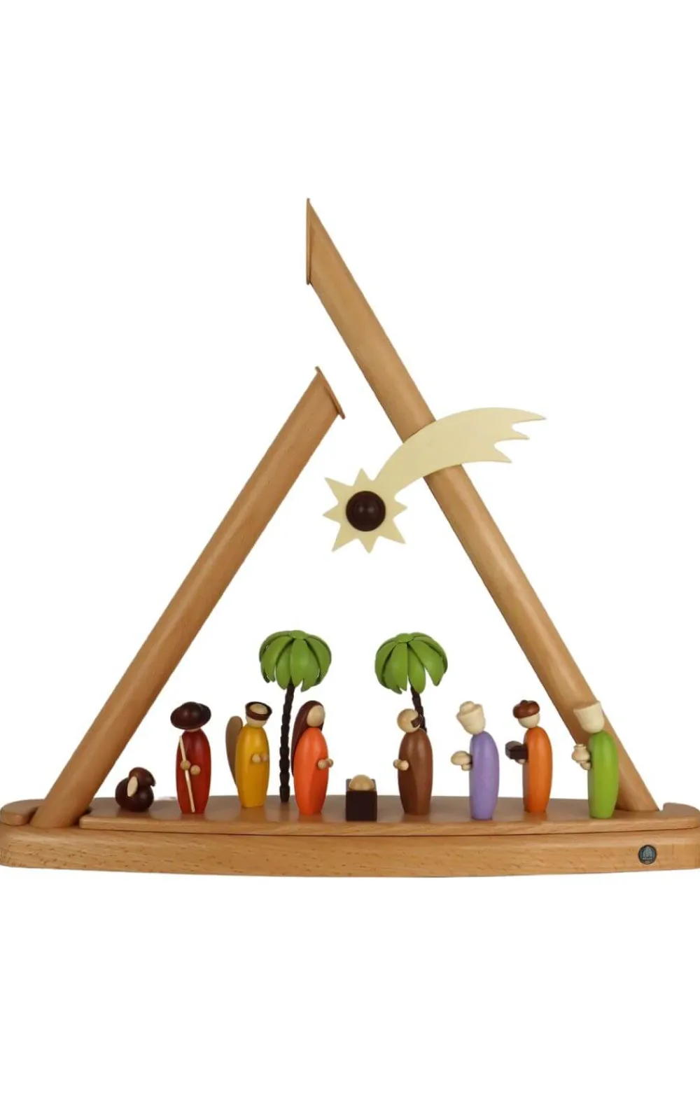 Müller Kleinkunst Einzelstücke | Schwibbogen*LED Schwibbogen - Lichterspitze Heilige Familie, farbig, 47 cm von