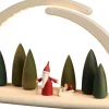Seiffener Volkskunst eG Bestseller | Schwibbogen*LED Schwibbogen, doppelt mit Weihnachtsmann mit Schlitten von
