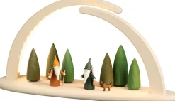 Seiffener Volkskunst eG Schwibbogen*LED Schwibbogen, doppelt Wichtel im Wald von