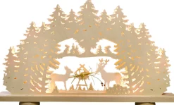 Weigla Holzkunst Schwibbogen*LED Schwibbogen Futterkrippe mit echtem Heu, 52 cm von Weigla