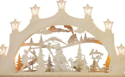 Weigla Holzkunst Schwibbogen*LED Schwibbogen Schneemann im Wald, 52 cm von Weigla