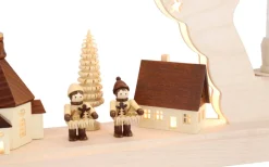 SEIFFENcom by Nestler GmbH Schwibbogen*LED Schwibbogen Seiffener Dorf mit Thiel Kindern und 3-facher Beleuchtung von SEIFFEN.COM