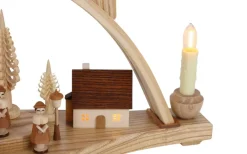 Knuth Neuber Schwibbogen*LED Schwibbogen Seiffener Kirche mit beleuchteten Häusern, 54 cm von