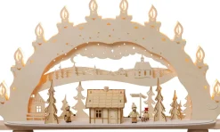 Weigla Holzkunst Schwibbogen*LED Schwibbogen Winterzauberland mit Räucherhäuschen, 66 cm von Weigla