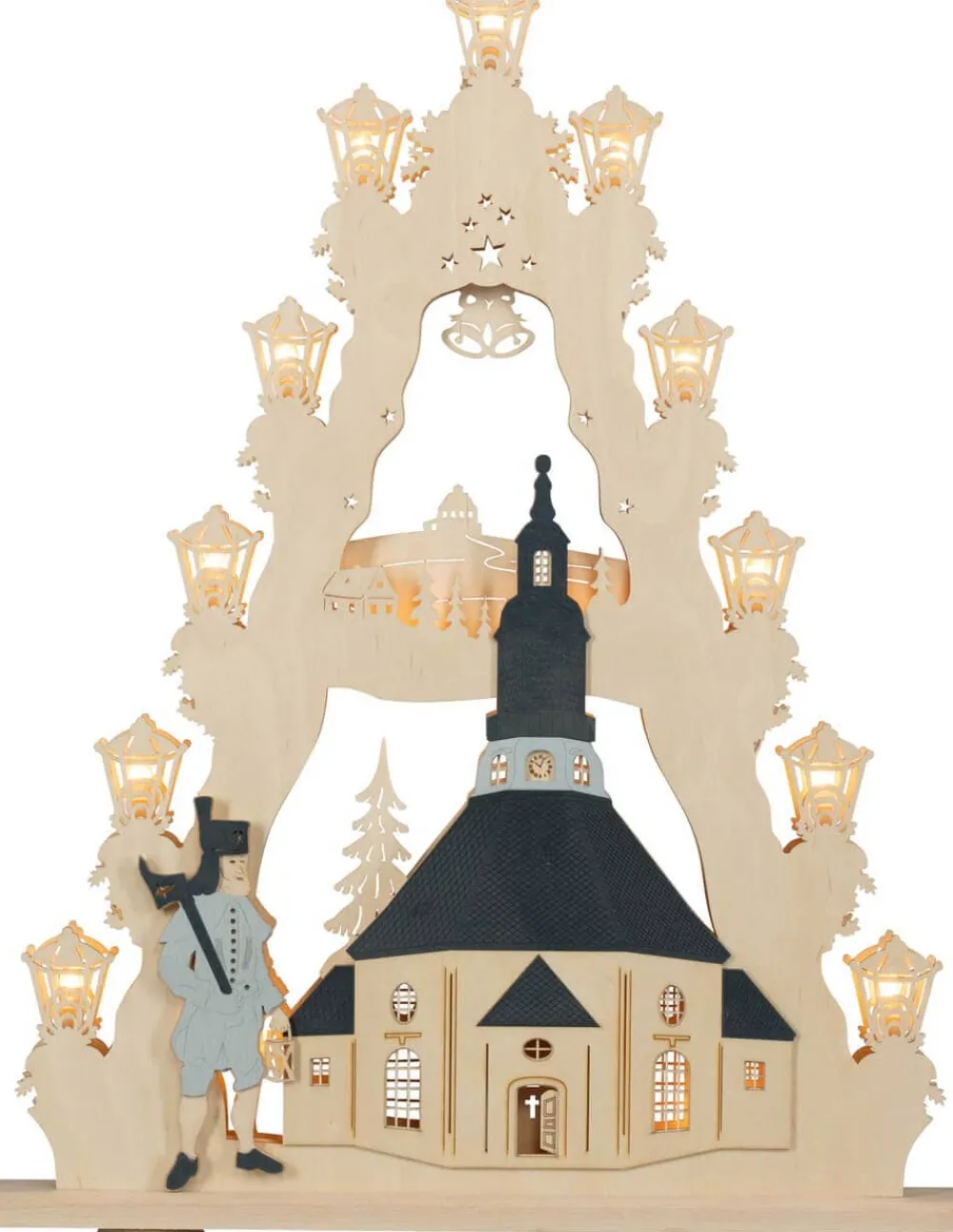 Weigla Holzkunst Schwibbogen*Lichterspitze Seiffener Kirche von Weigla