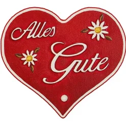 Hubrig Volkskunst Holzfiguren & Dekofiguren*Magnetpin Herzen - Alles Gute von
